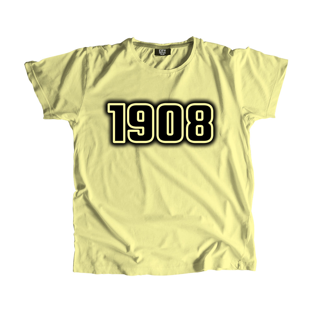 1908 Year Men Unisex T-Shirt (Butter Yellow)