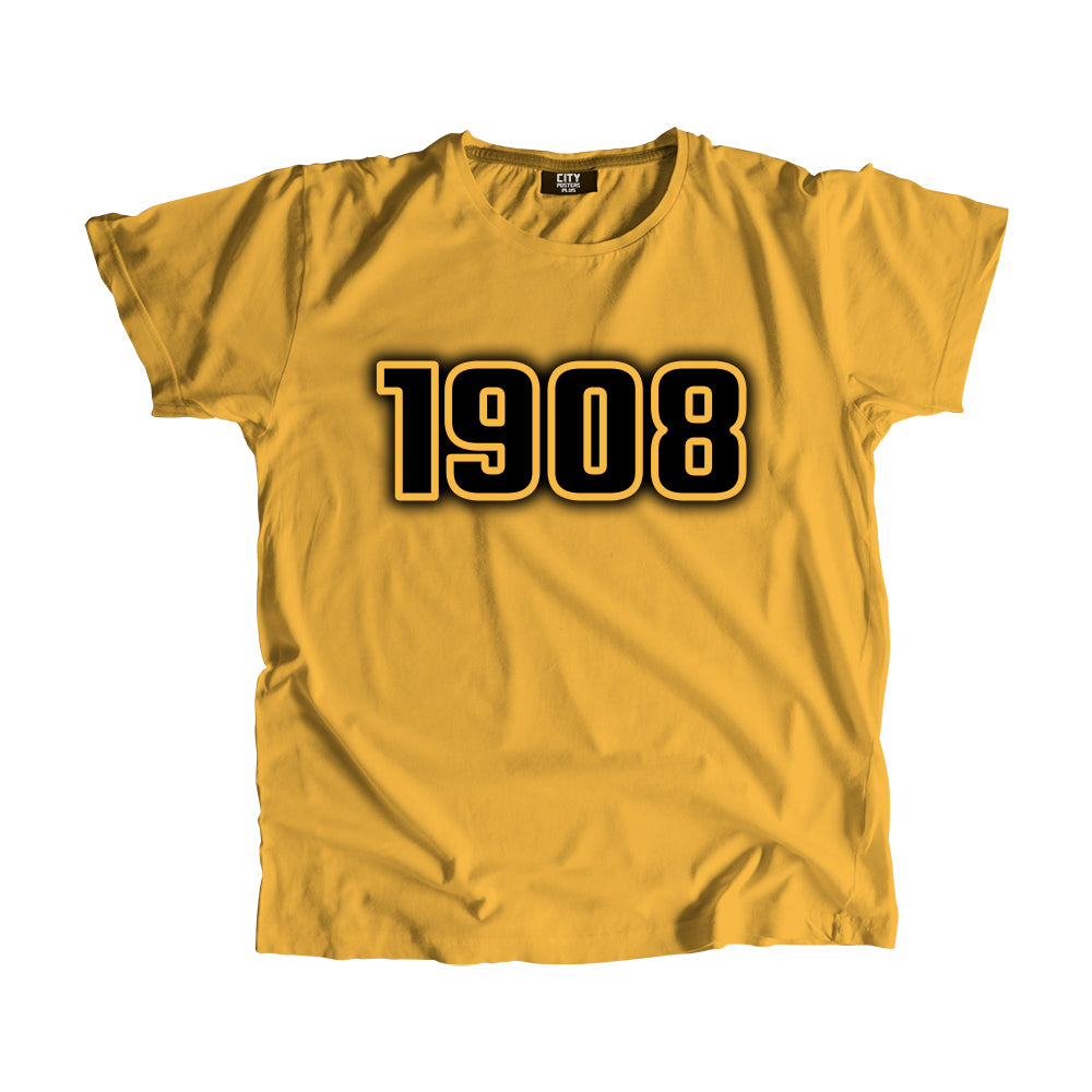 1908 Year Men Unisex T-Shirt (Golden Yellow)