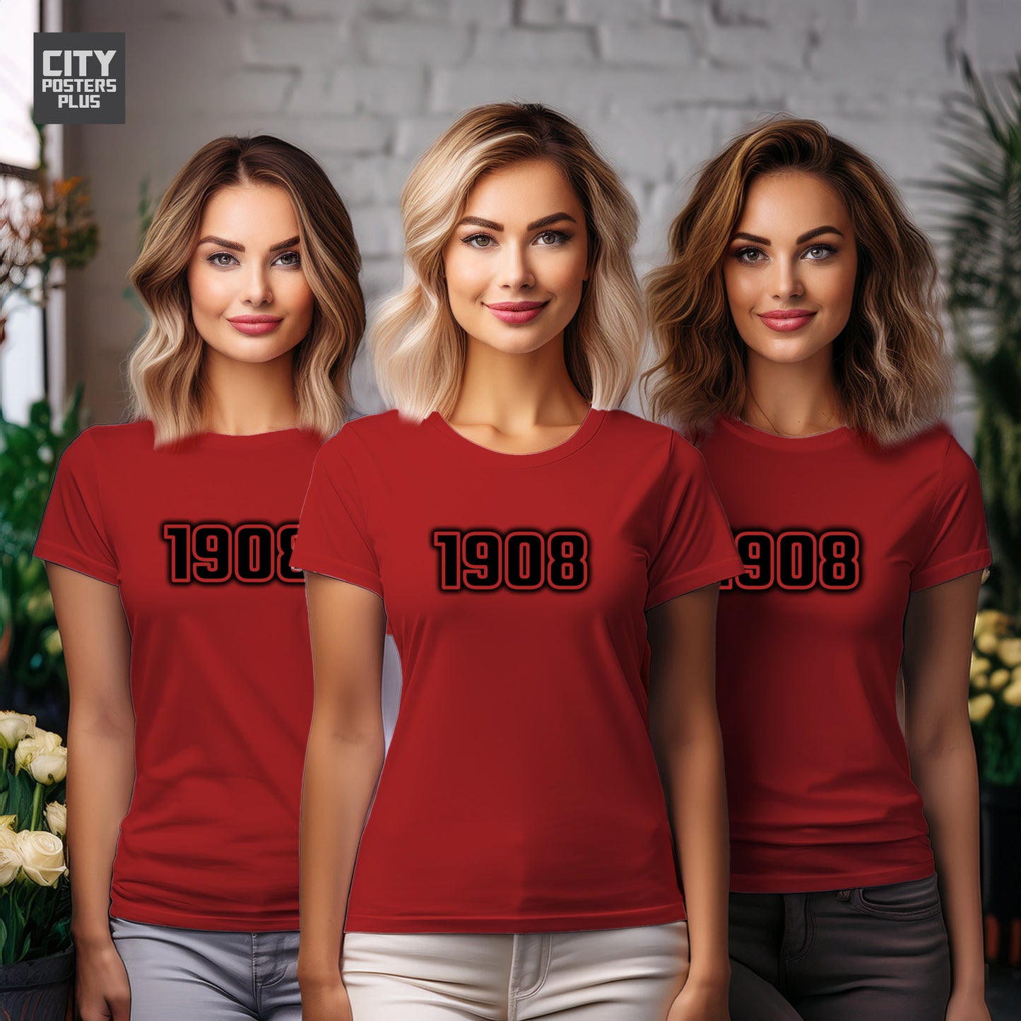 1908 Year Women T-Shirt (Red)
