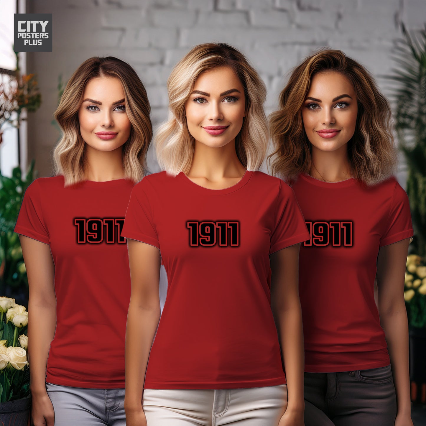 1911 Year Women T-Shirt (Red)