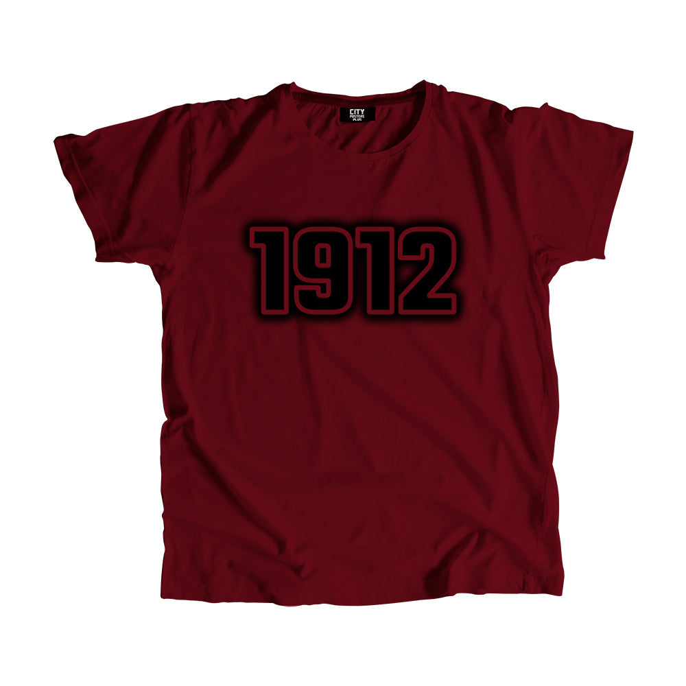1912 Year Men Unisex T-Shirt (Maroon)