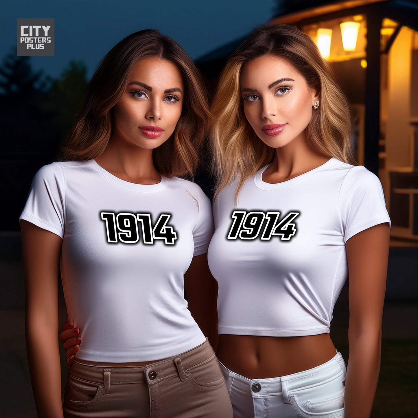 1914 Year Women Crop Top (White)