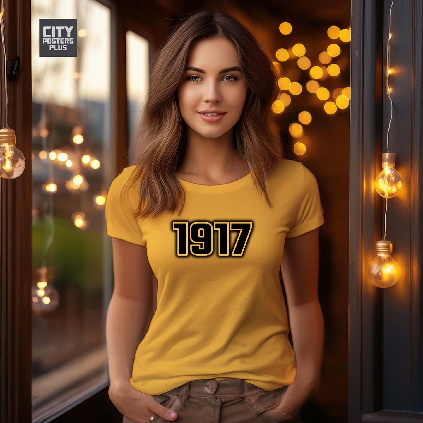 1917 Year Women T-Shirt (Golden Yellow)