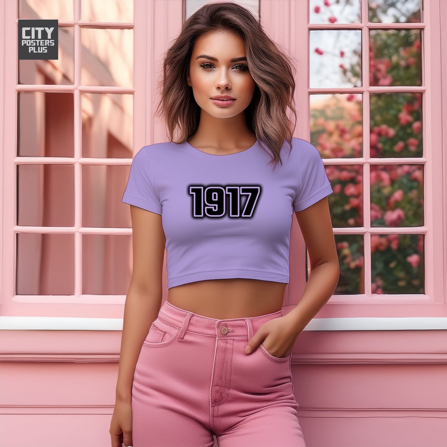 1917 Year Women Crop Top (Iris Lavender)