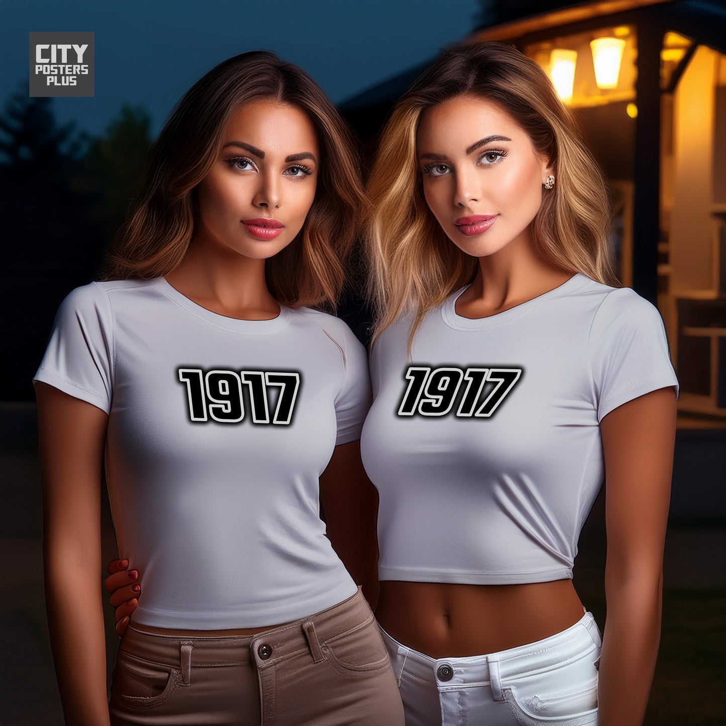 1917 Year Women Crop Top (Melange Grey)