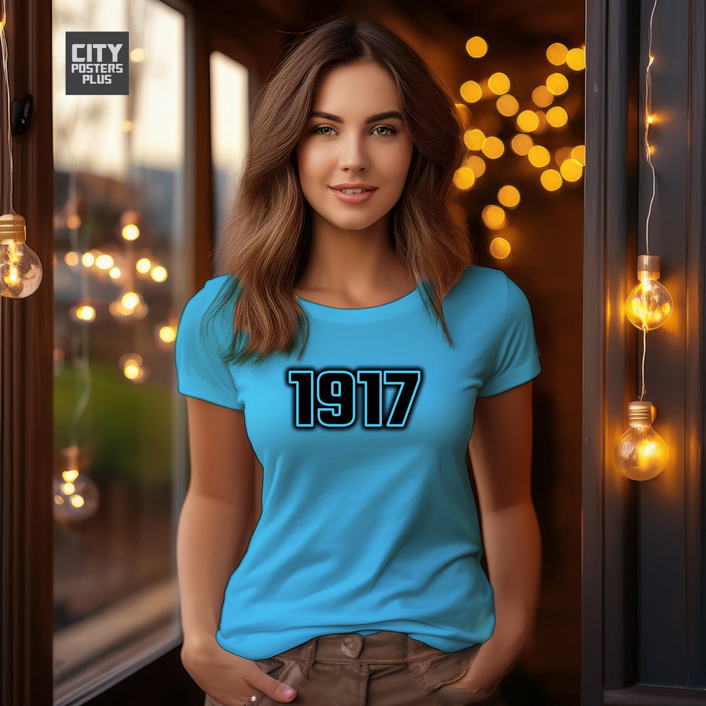 1917 Year Women T-Shirt (Sky Blue)