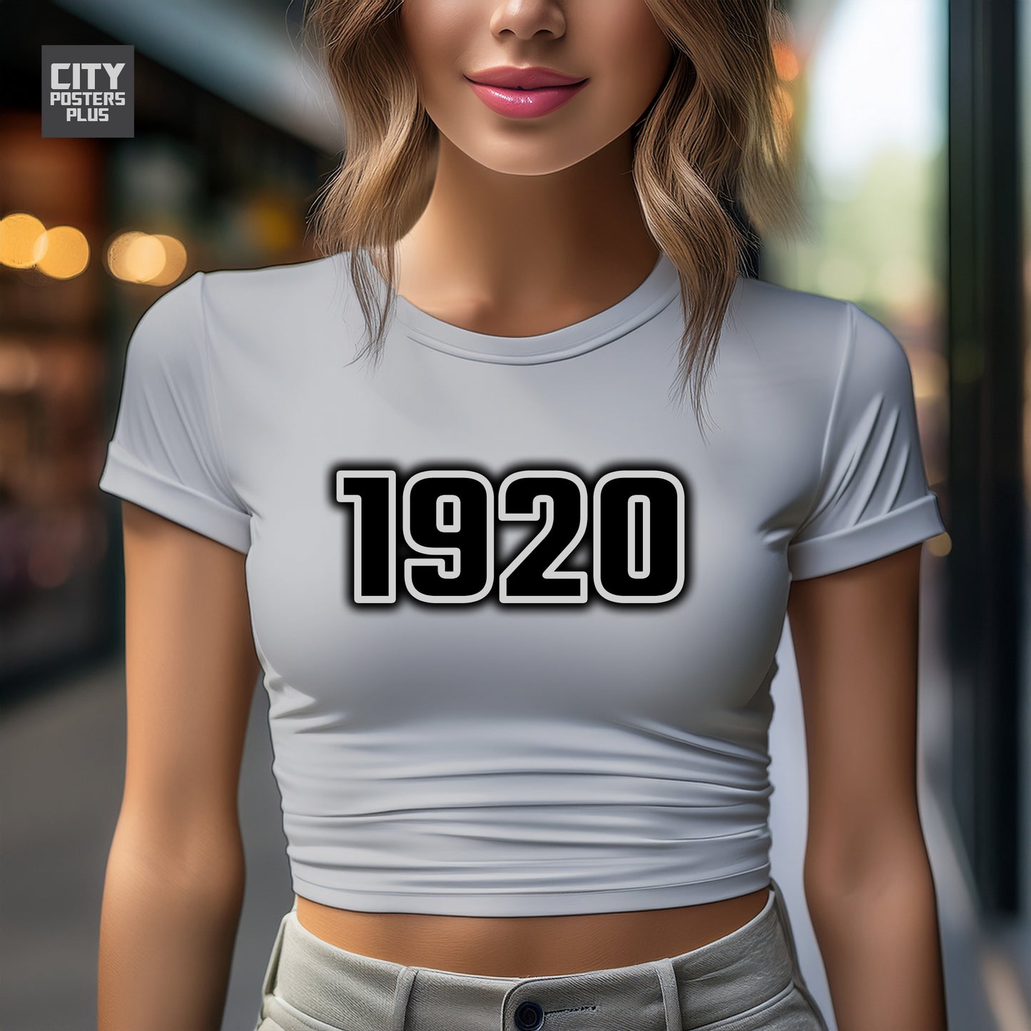 1920 Year Women Crop Top (Melange Grey)