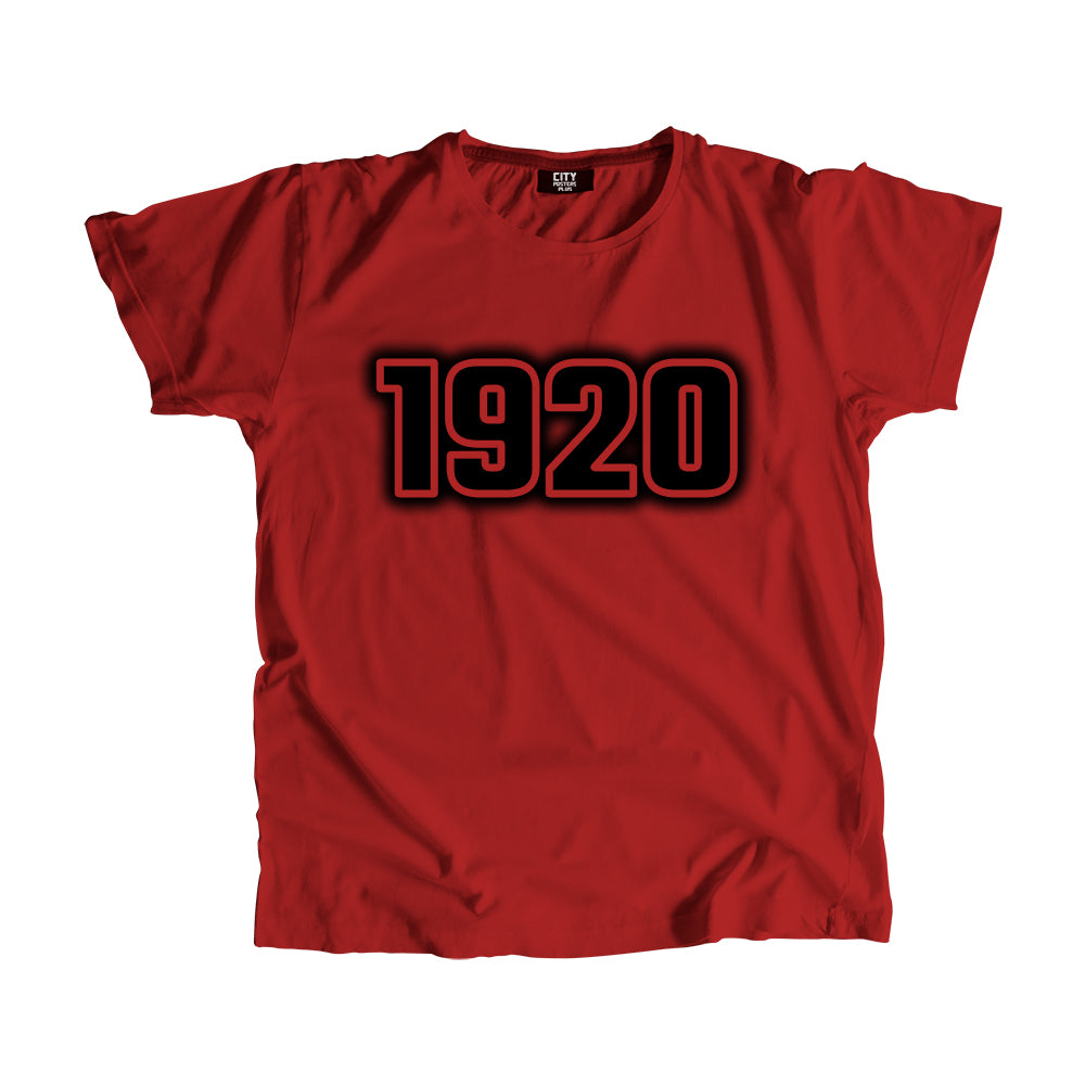 1920 Year Men Unisex T-Shirt (Red)