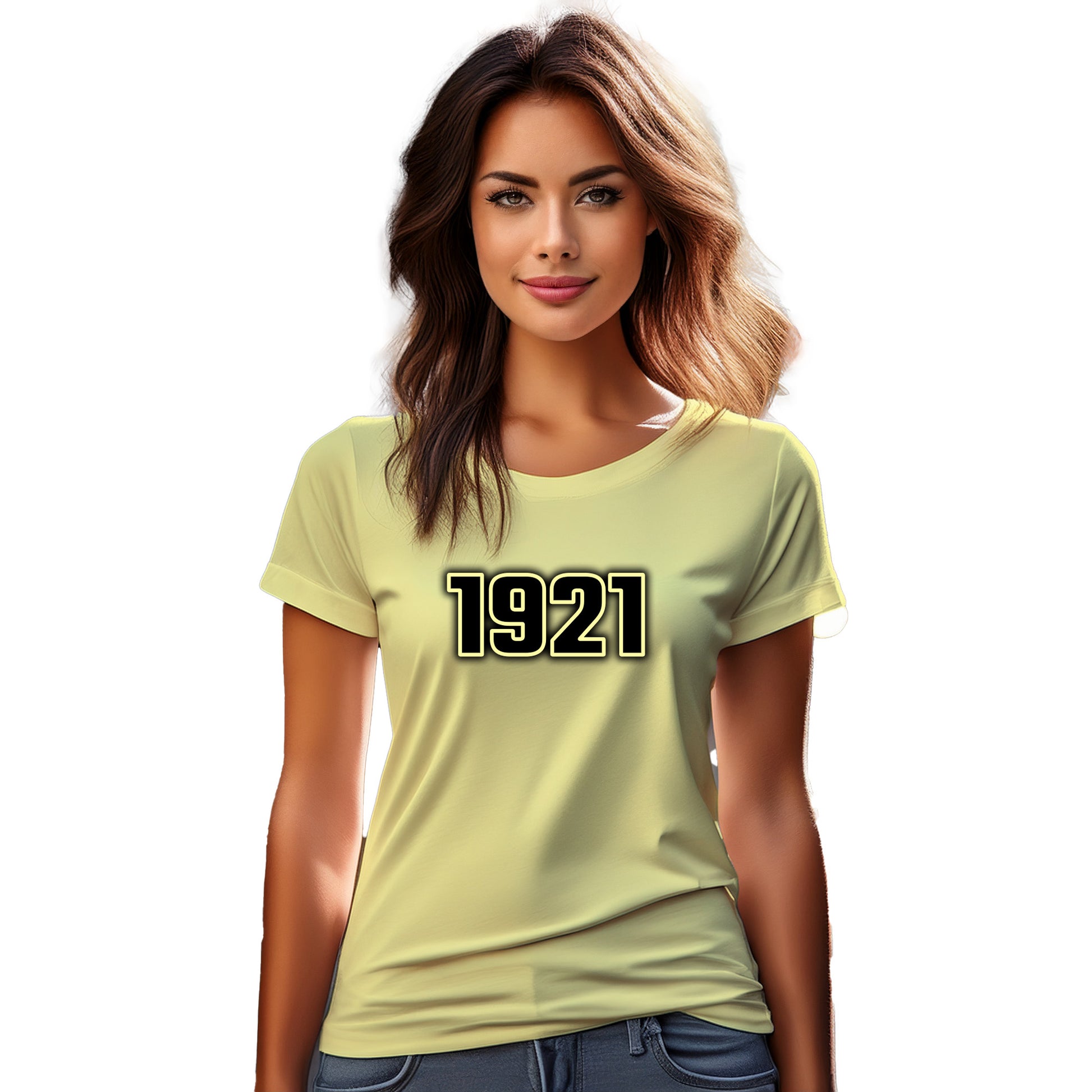 1921 Year Women T-Shirt (Butter Yellow)