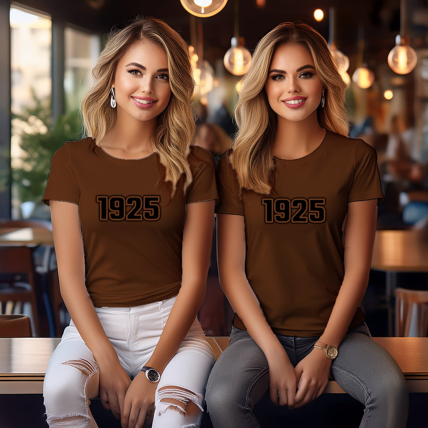 1925 Year Women T-Shirt (Brown)