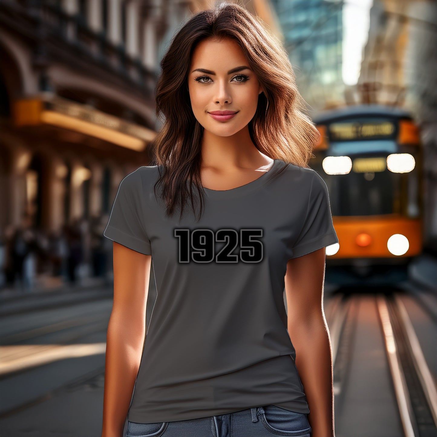 1925 Year Women T-Shirt (Charcoal Grey)