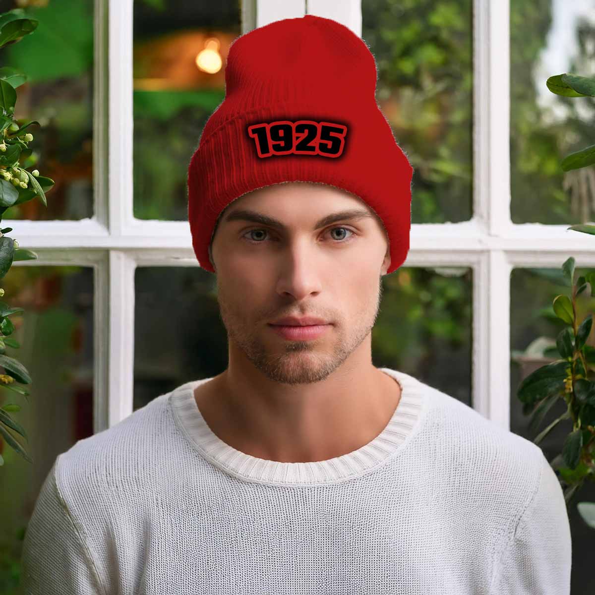 Beanies Plus 1925 Year Cuffed Beanie (Red)