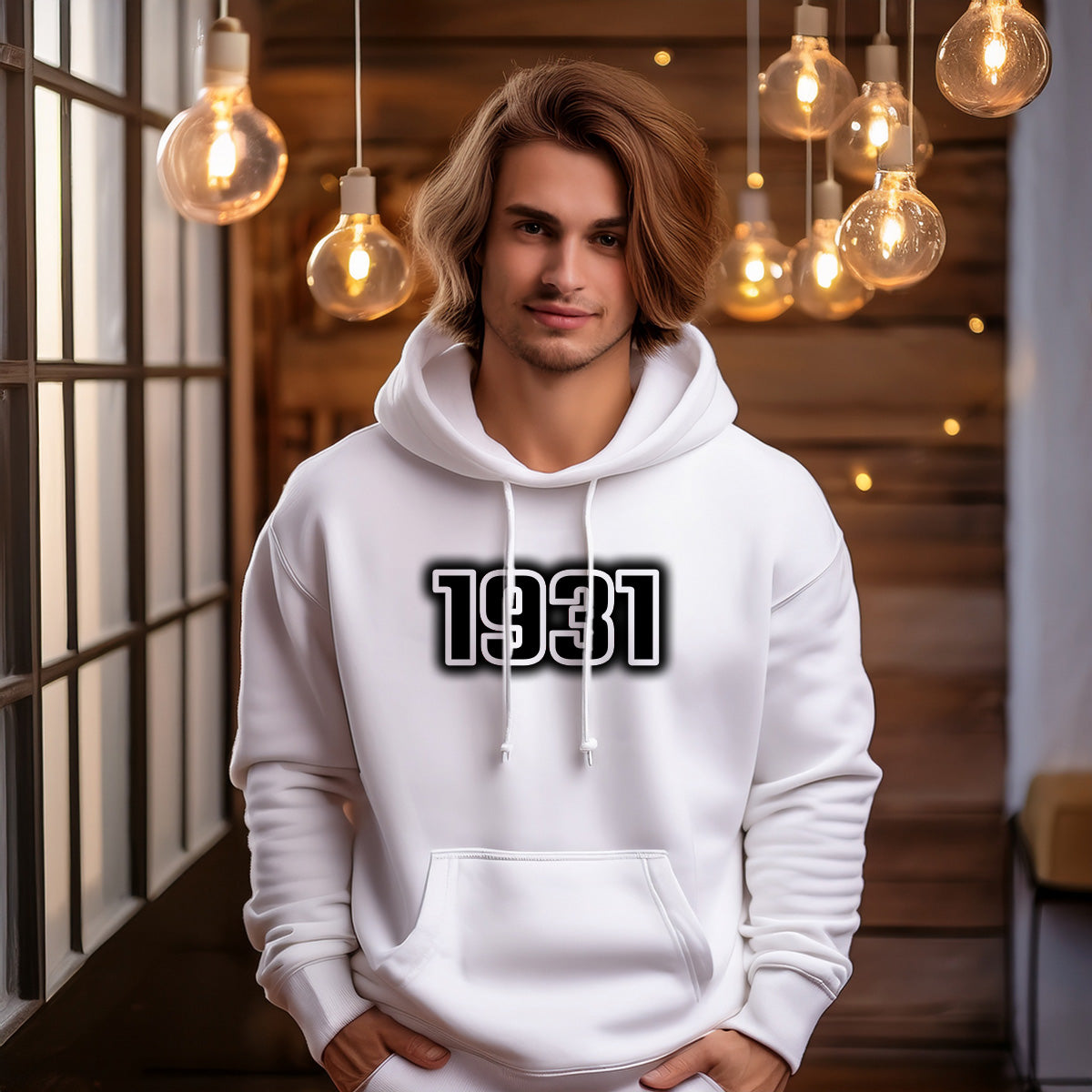 1931 Year Men Unisex Hoodie (White)