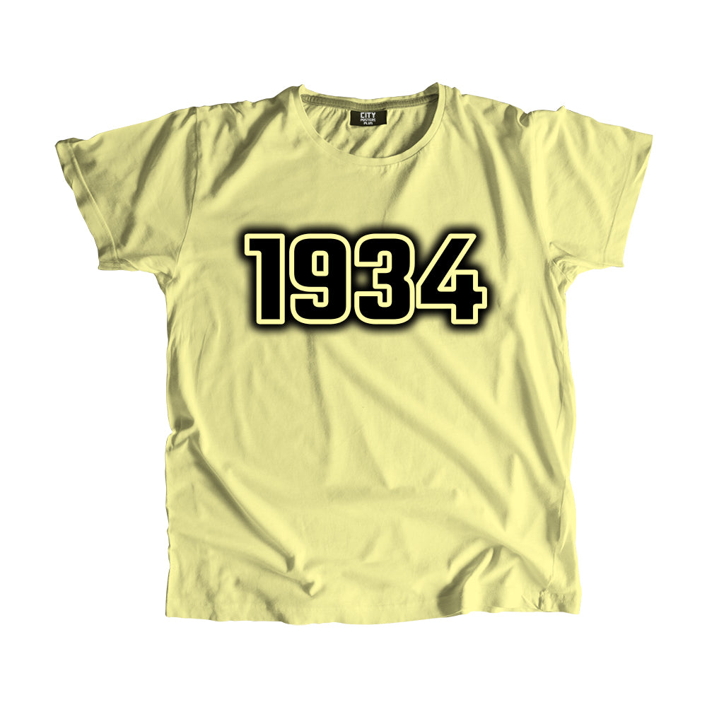 1934 Year Men Unisex T-Shirt (Butter Yellow)