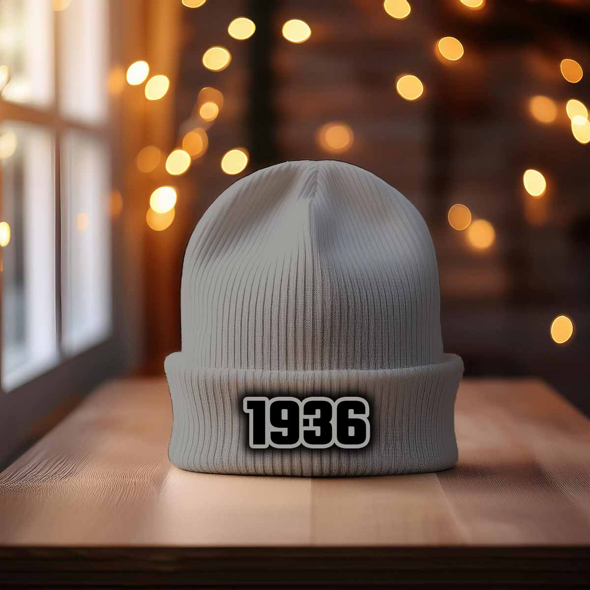 1936 Year Cuffed Beanie (Heather Grey)