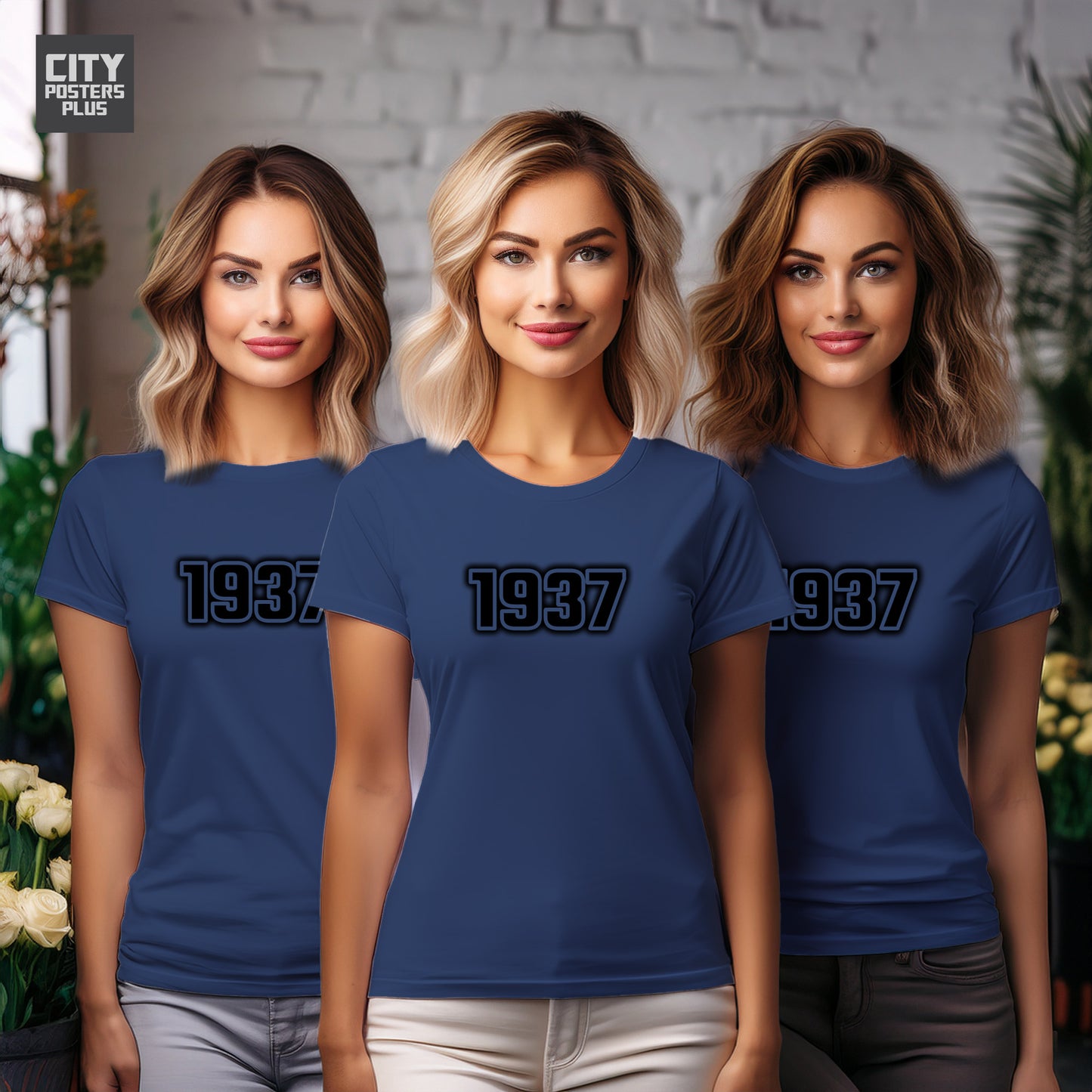 1937 Year Women T-Shirt (Navy Blue)