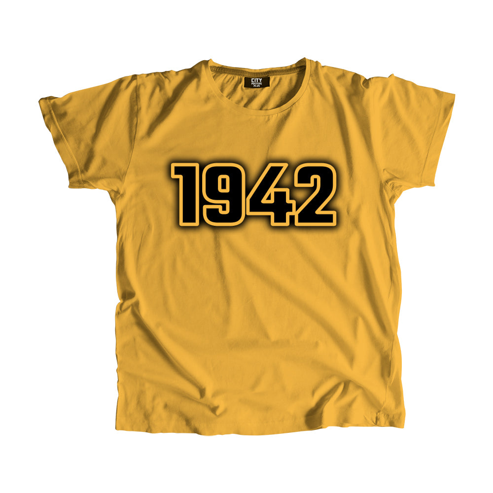 1942 Year Men Unisex T-Shirt (Golden Yellow)