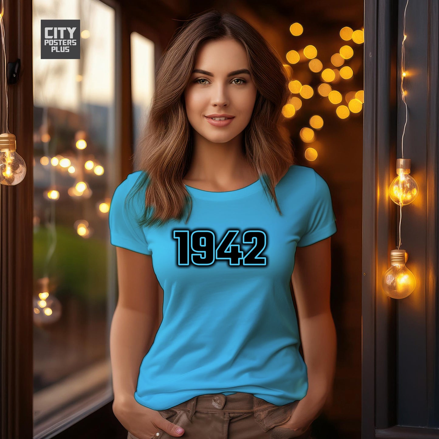 1942 Year Women T-Shirt (Sky Blue)