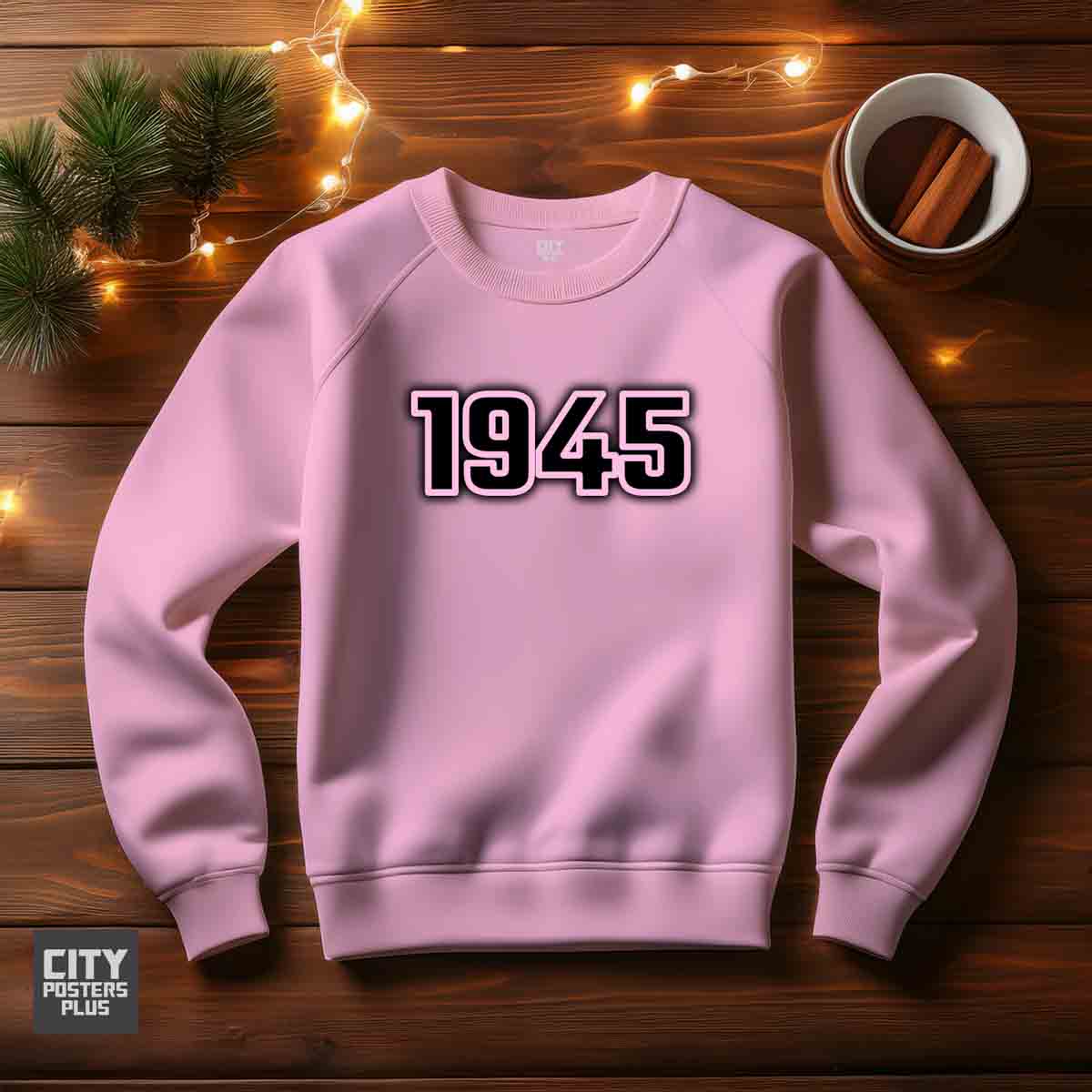 1945 Year Men Unisex Sweatshirt (Light Pink)