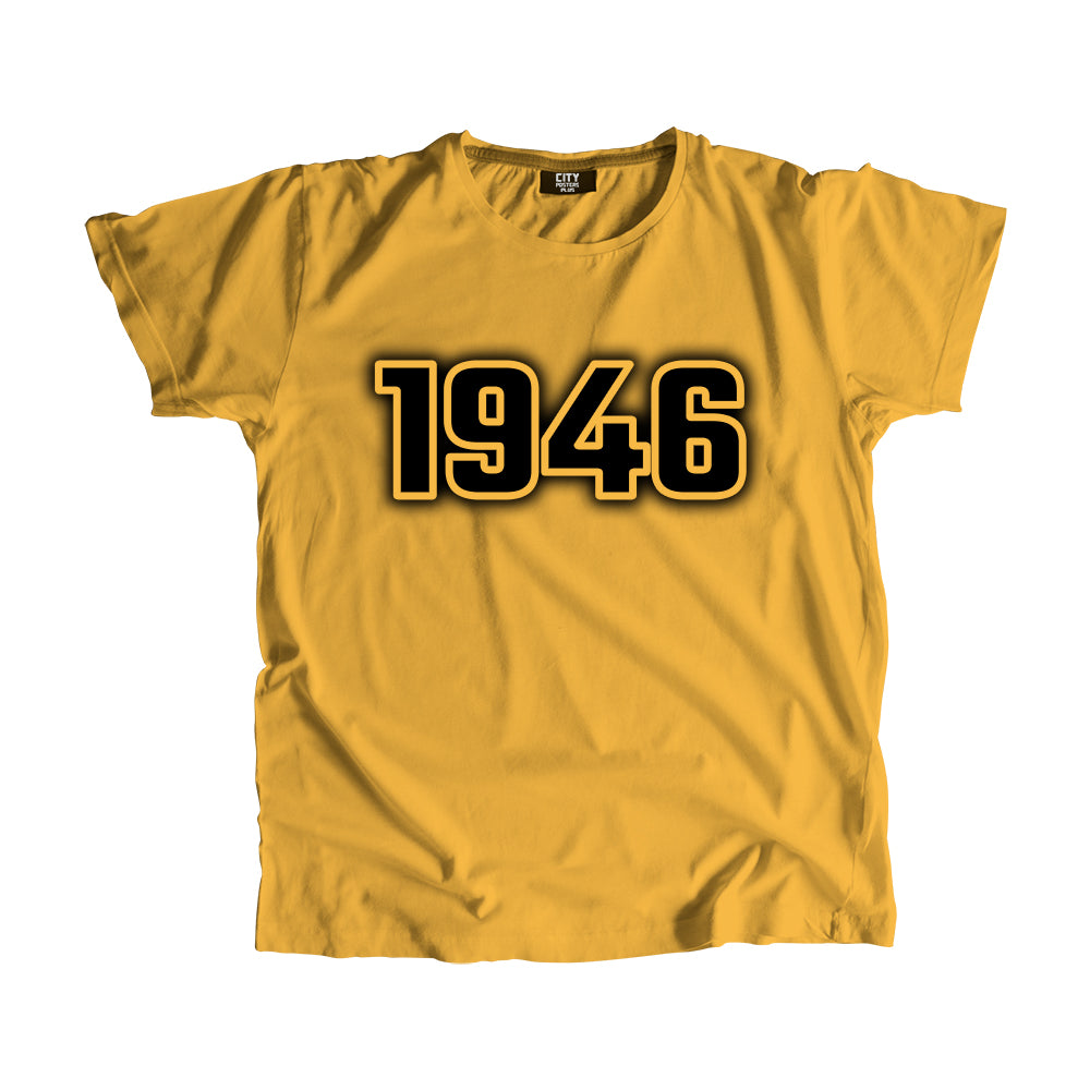 1946 Year Men Unisex T-Shirt (Golden Yellow)