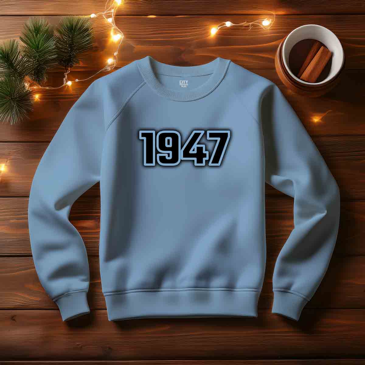 1947 Year Men Unisex Sweatshirt (Baby Blue)