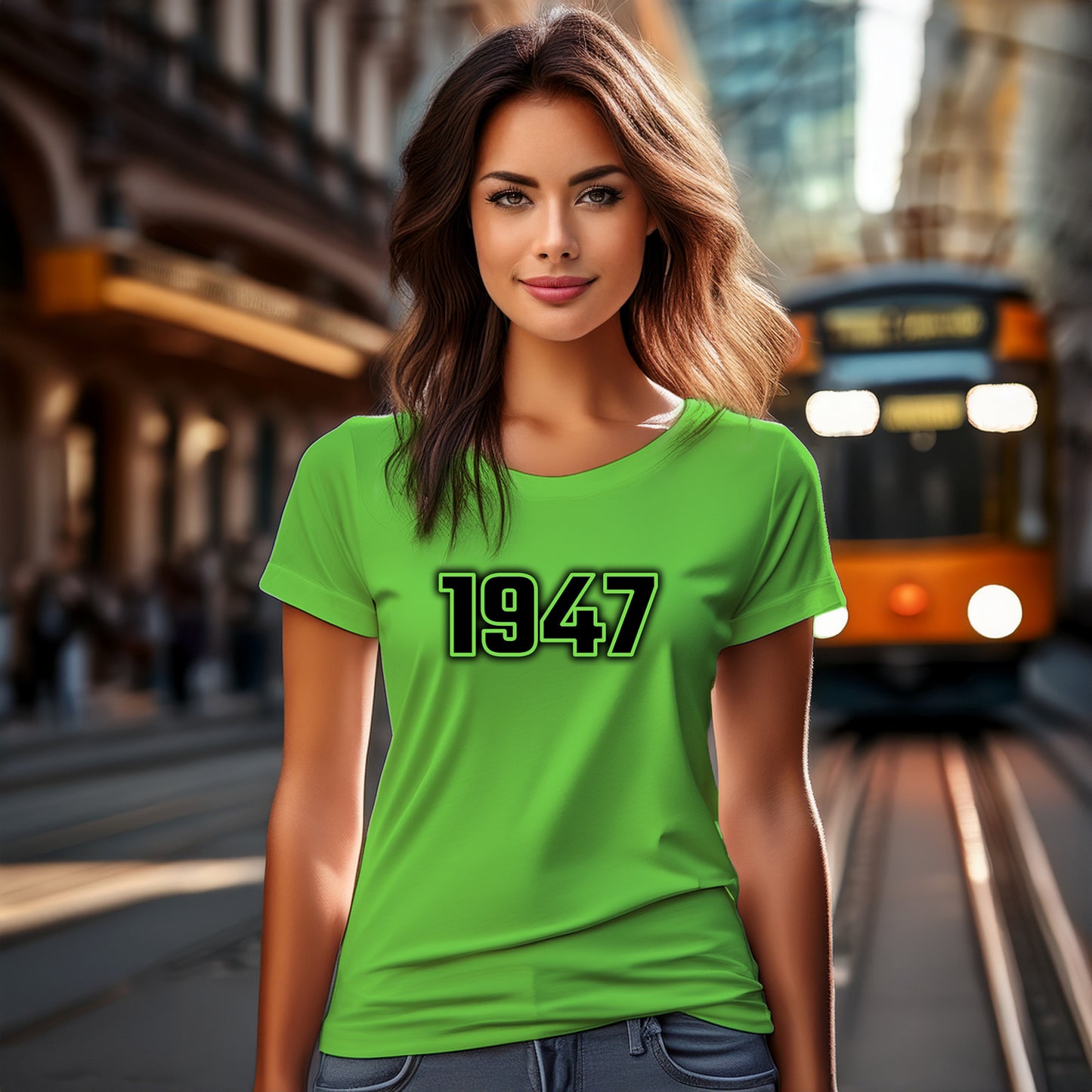 1947 Year Women T-Shirt (Liril Green)