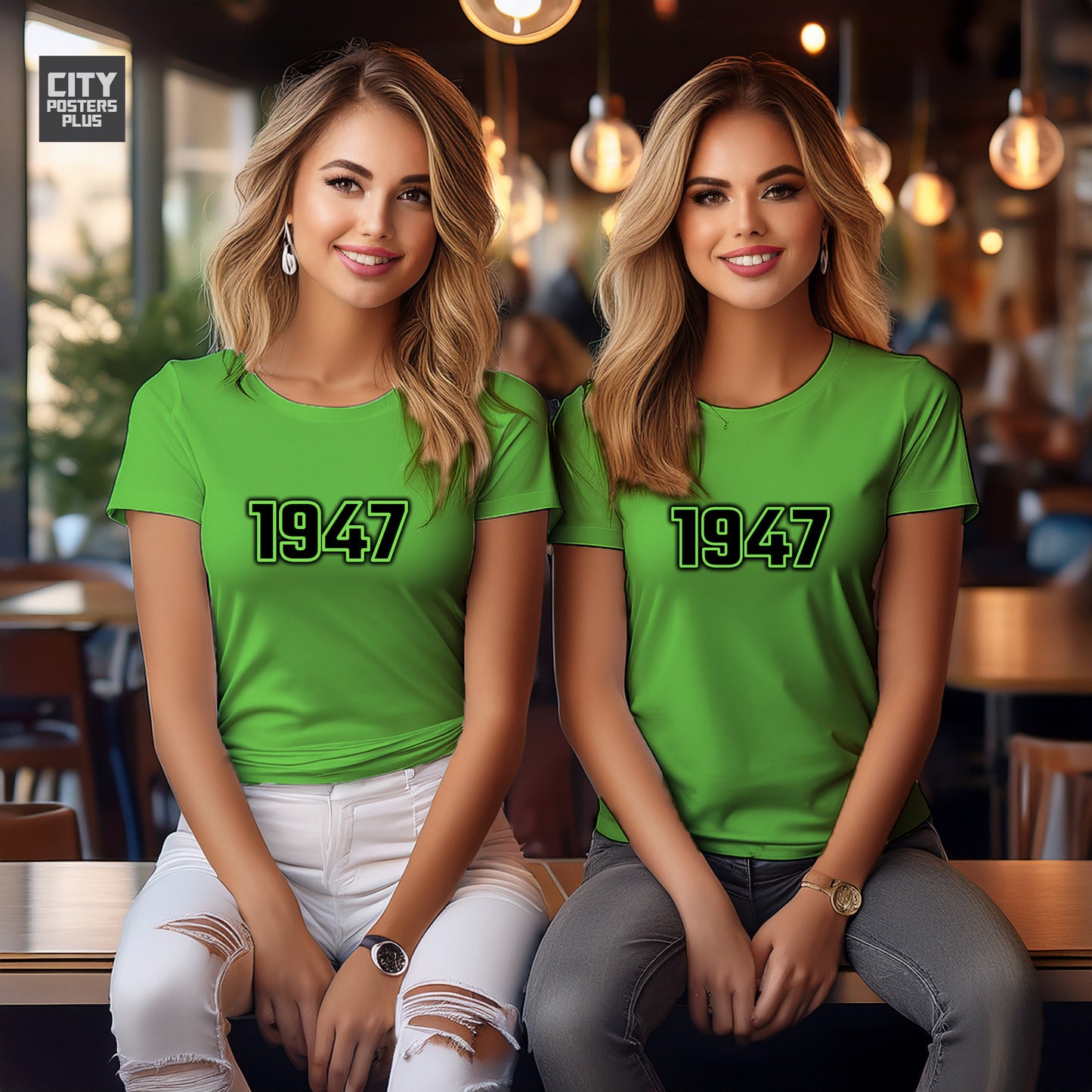 1947 Year Women T-Shirt (Liril Green)