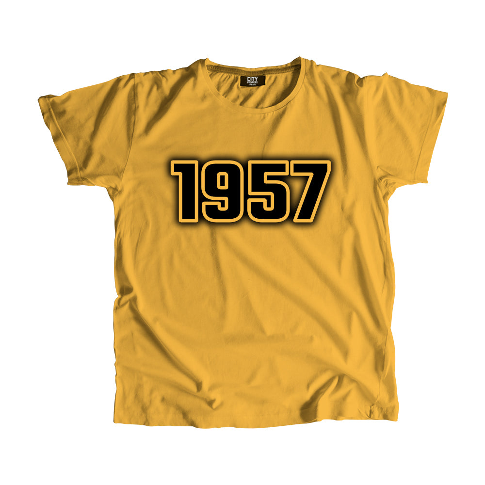 1957 Year Men Unisex T-Shirt (Golden Yellow)