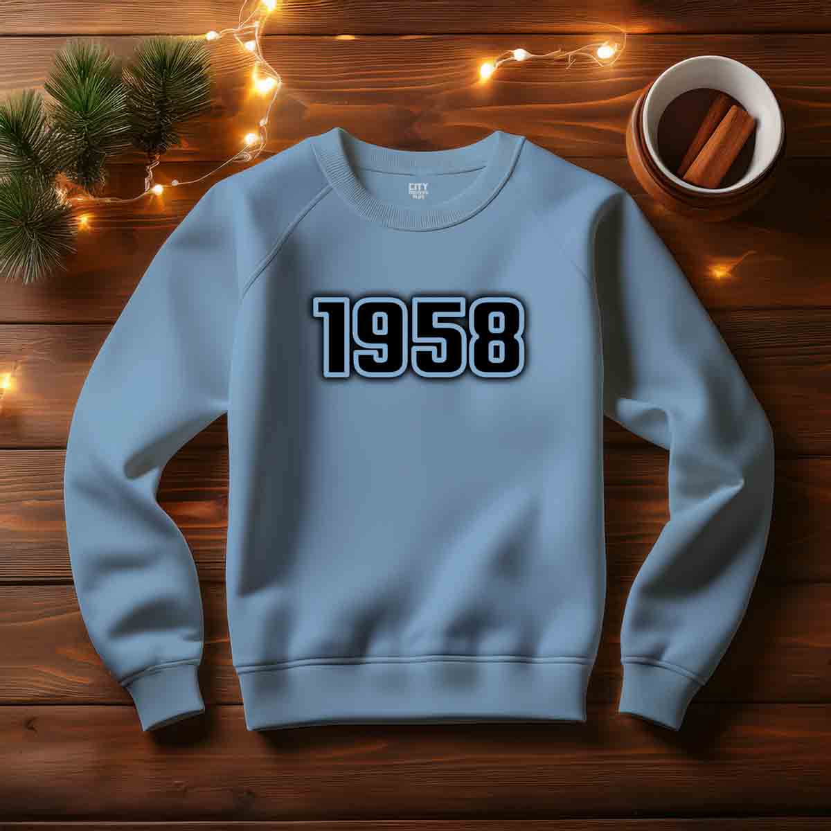 1958 Year Men Unisex Sweatshirt (Baby Blue)
