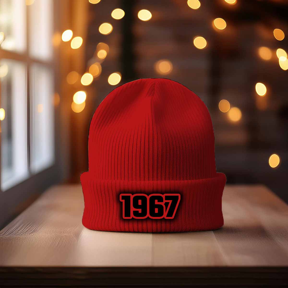 1967 Year Cuffed Beanie (Red)