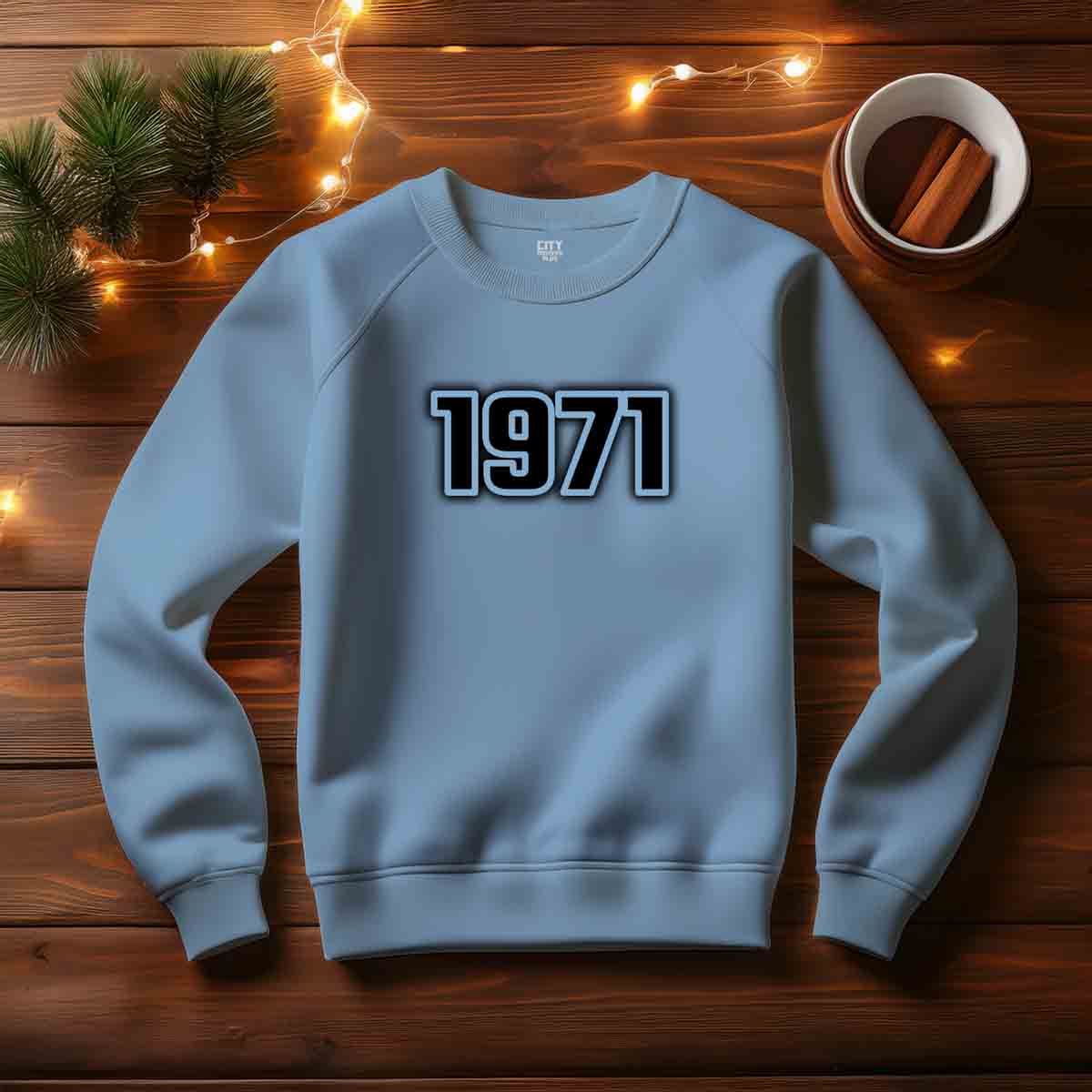 1971 Year Men Unisex Sweatshirt (Baby Blue)