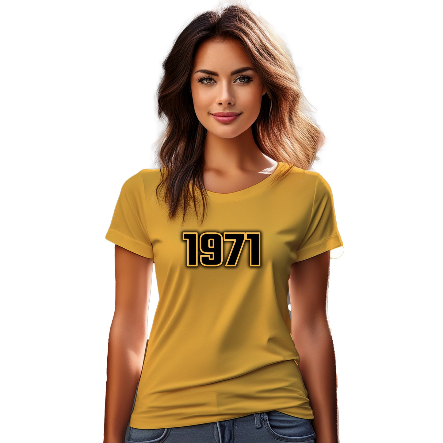1971 Year Women T-Shirt (Golden Yellow)