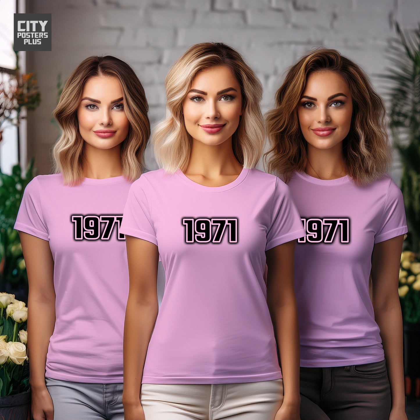 1971 Year Women T-Shirt (Light Pink)