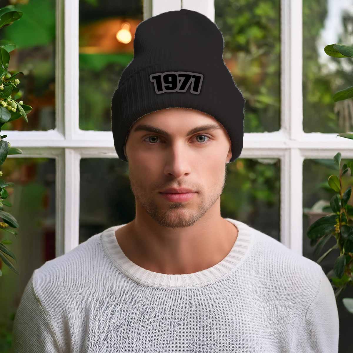 Beanies Plus 1971 Year Cuffed Beanie (Dark Grey)