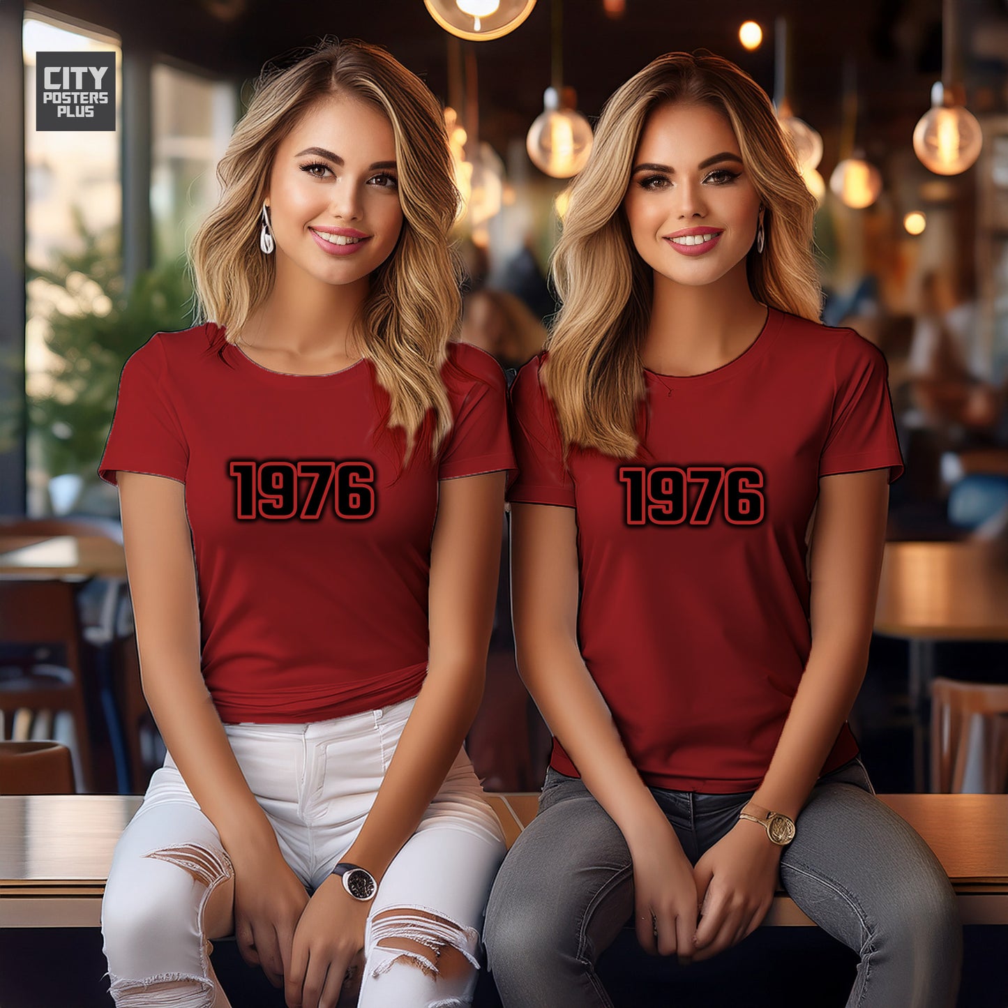1976 Year Women T-Shirt (Red)