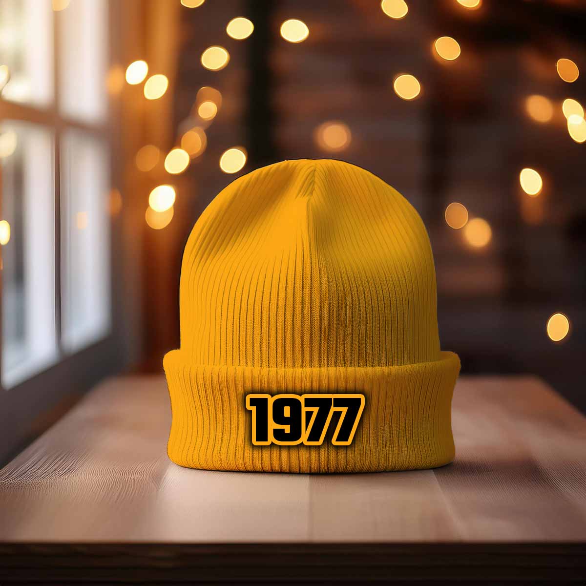 1977 Year Cuffed Beanie (Gold)