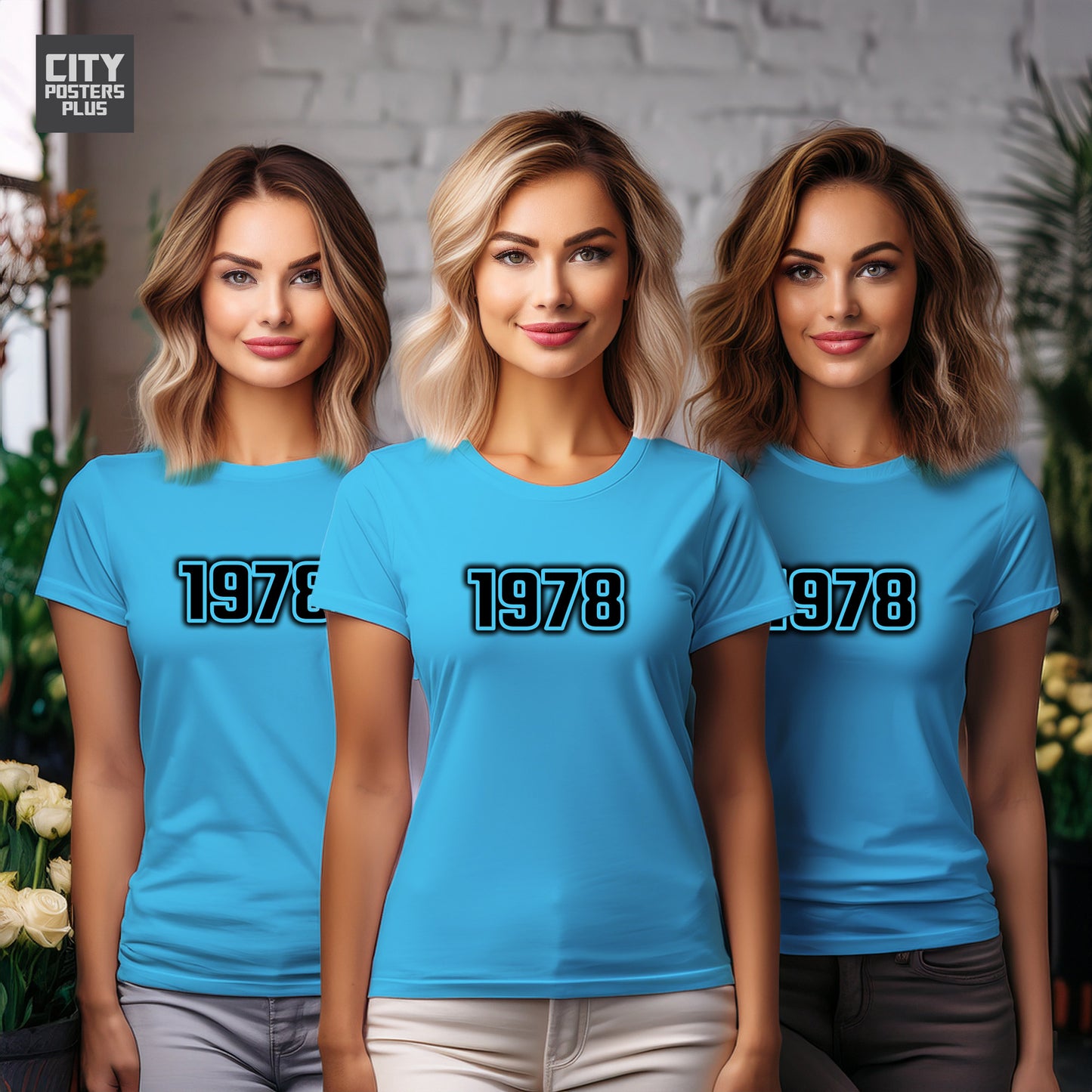 1978 Year Women T-Shirt (Sky Blue)