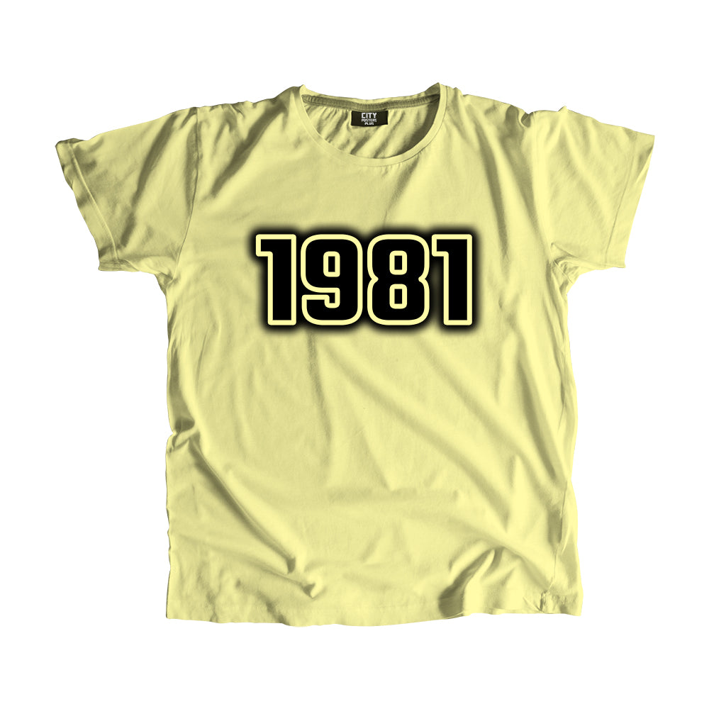 1981 Year Men Unisex T-Shirt (Butter Yellow)