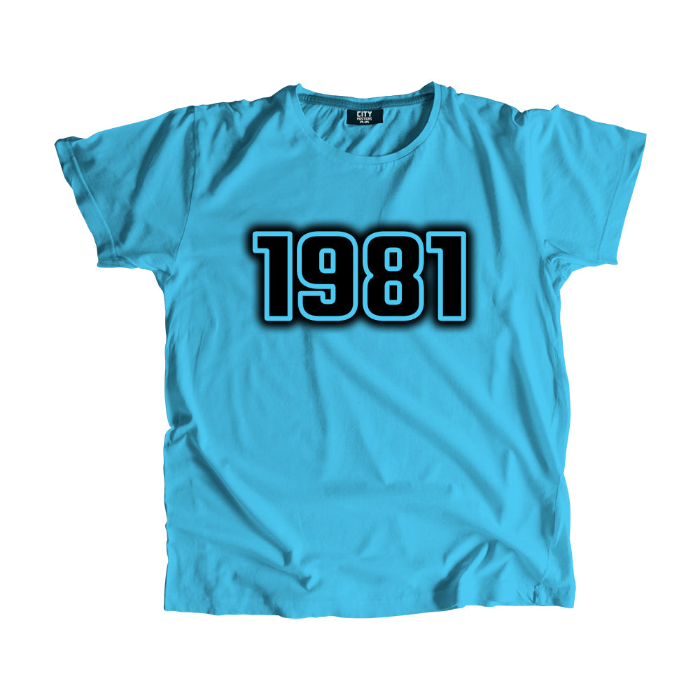 1981 Year Men Unisex T-Shirt (Sky Blue)