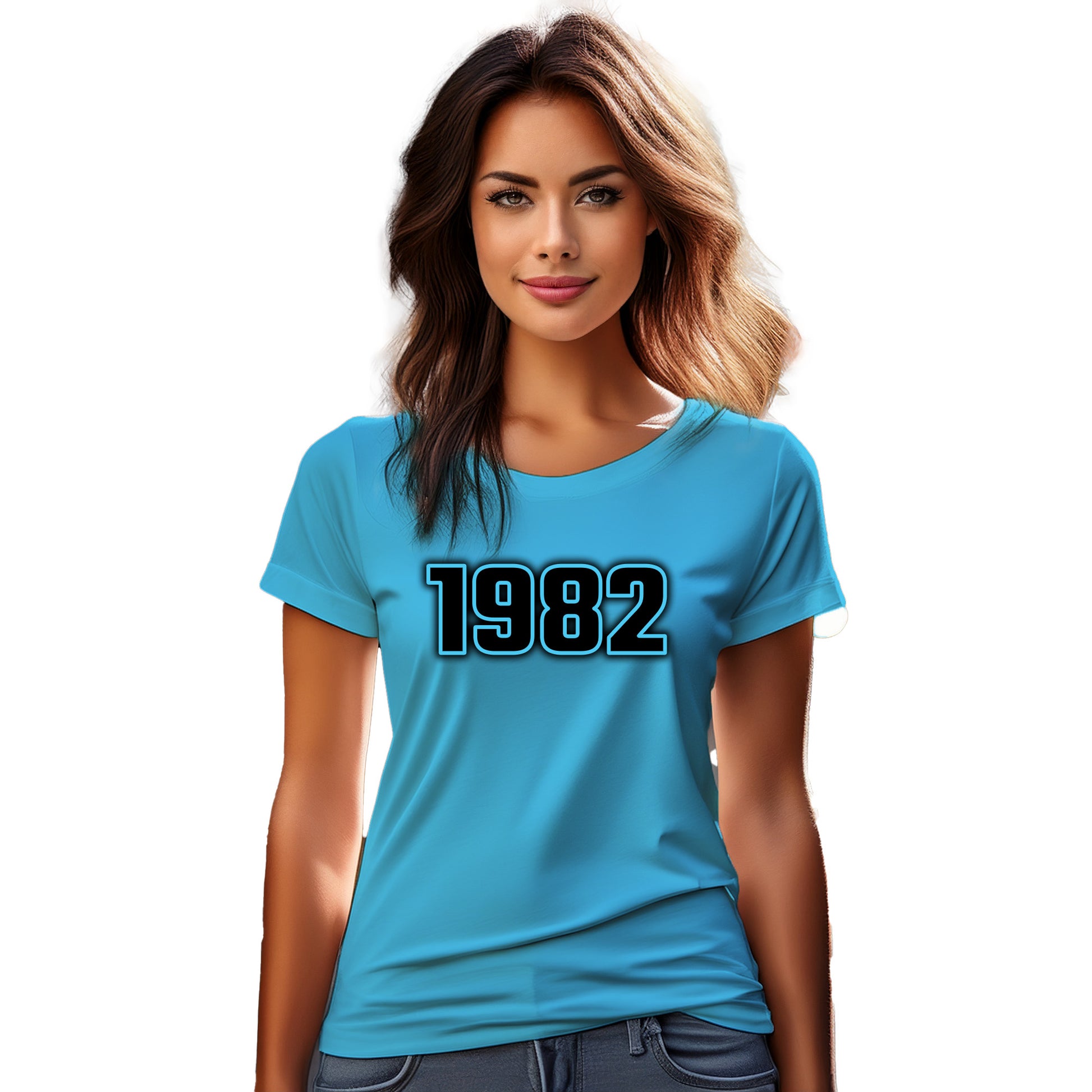 1982 Year Women T-Shirt (Sky Blue)