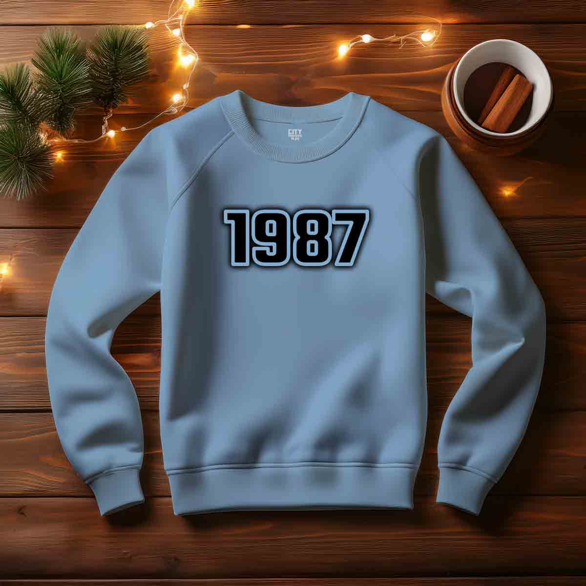 1987 Year Men Unisex Sweatshirt (Baby Blue)
