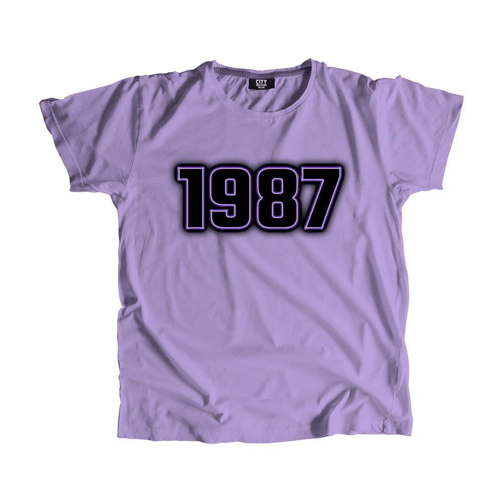 1987 Year Men Unisex T-Shirt (Iris Lavender)