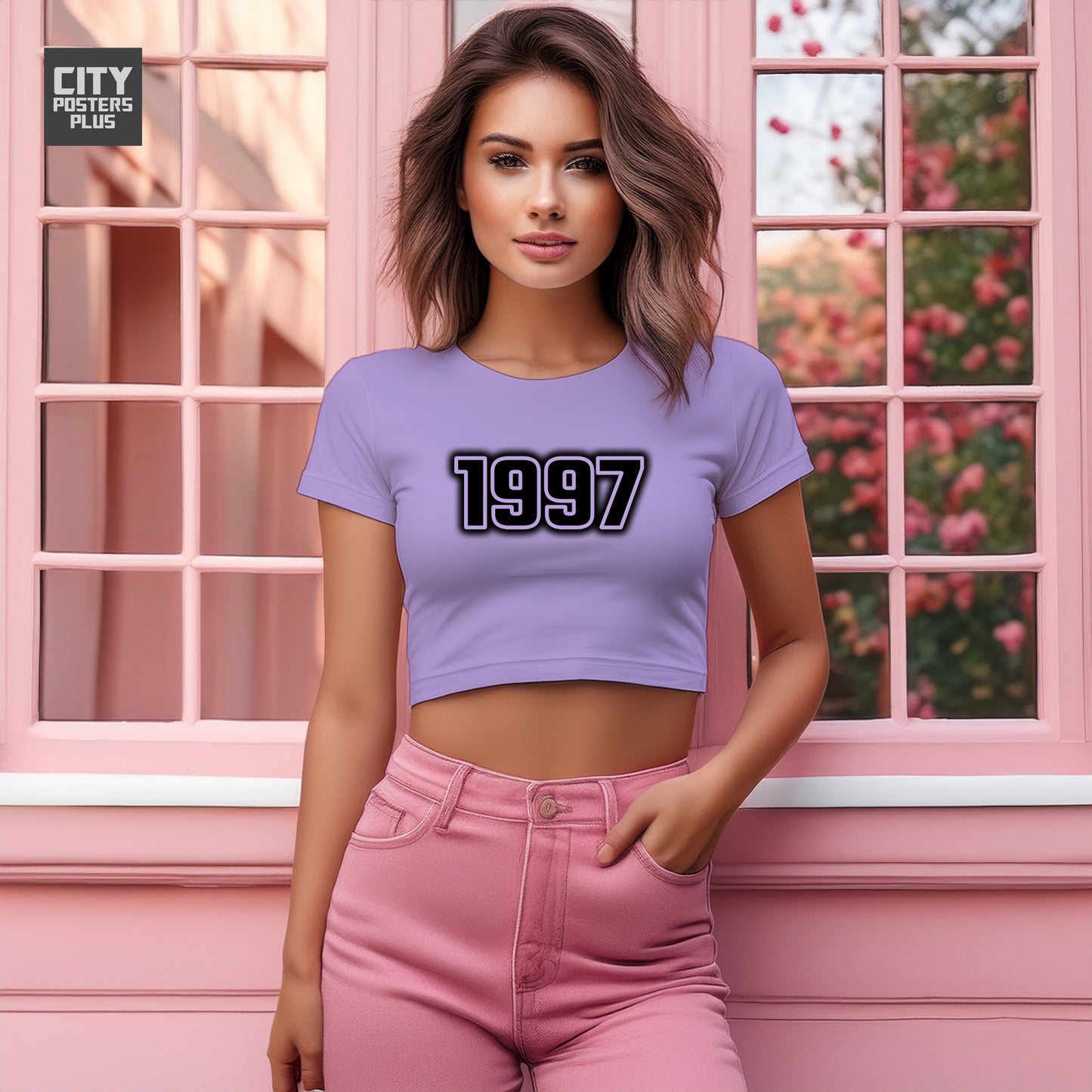 1997 Year Women Crop Top (Iris Lavender)