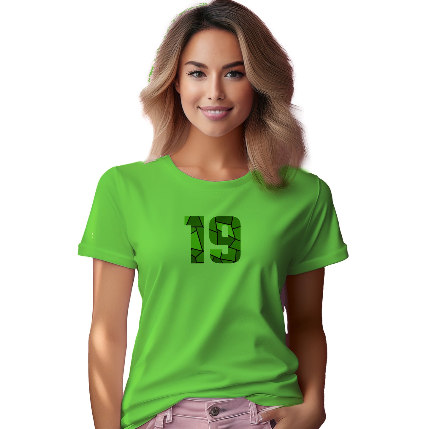 19 Number Women T-Shirt (Liril Green)