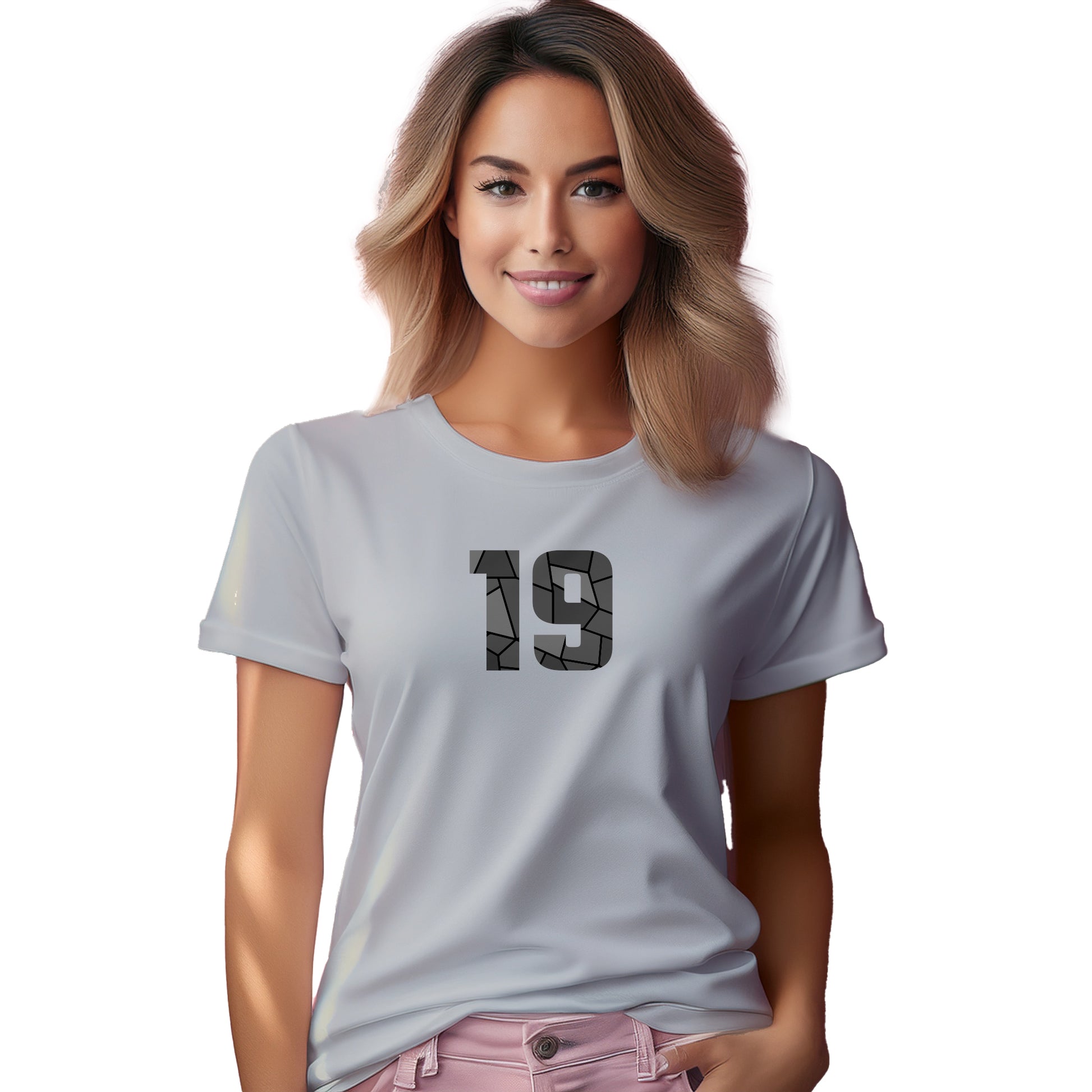 19 Number Women T-Shirt (Melange Grey)