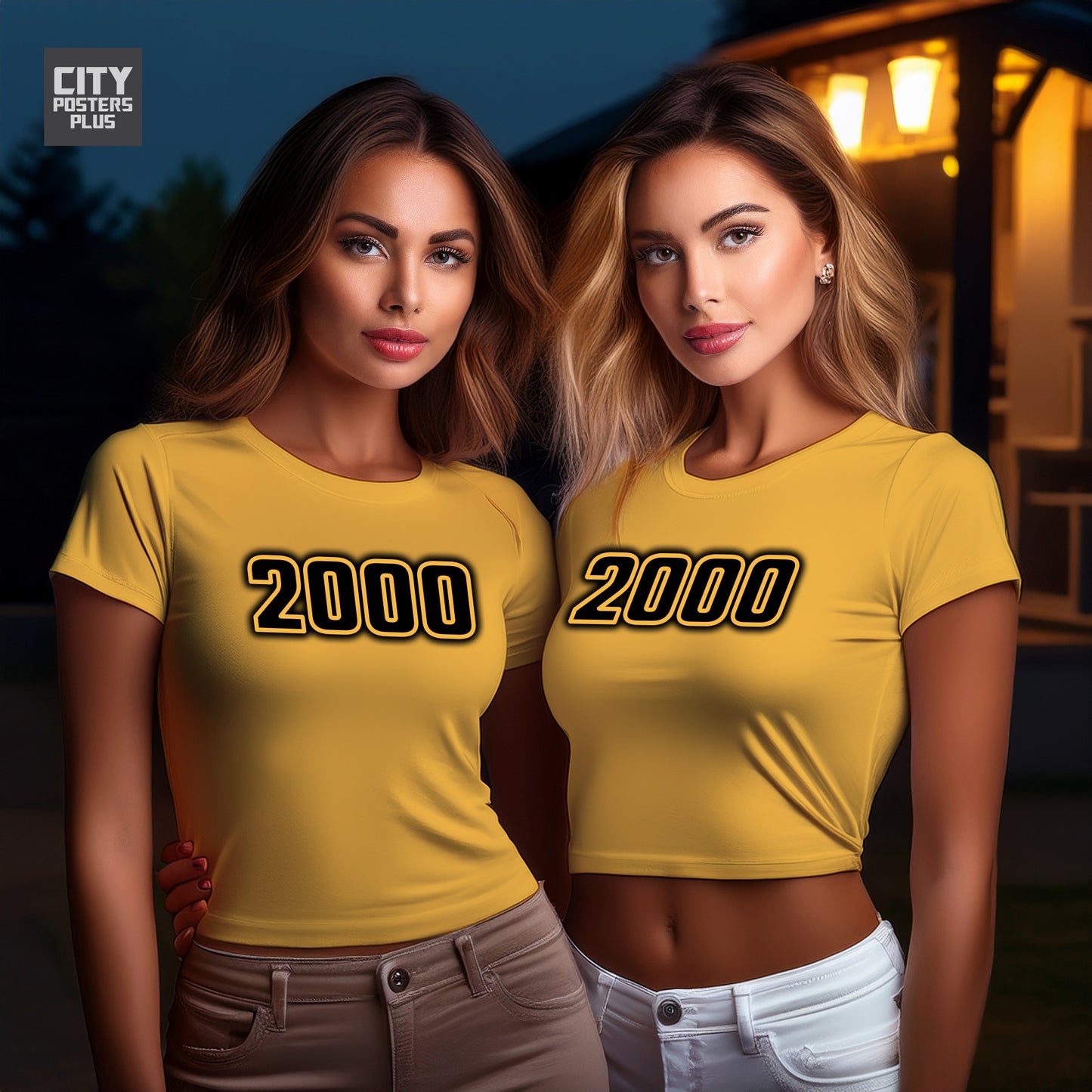 2000 Year Women Crop Top (Golden Yellow)