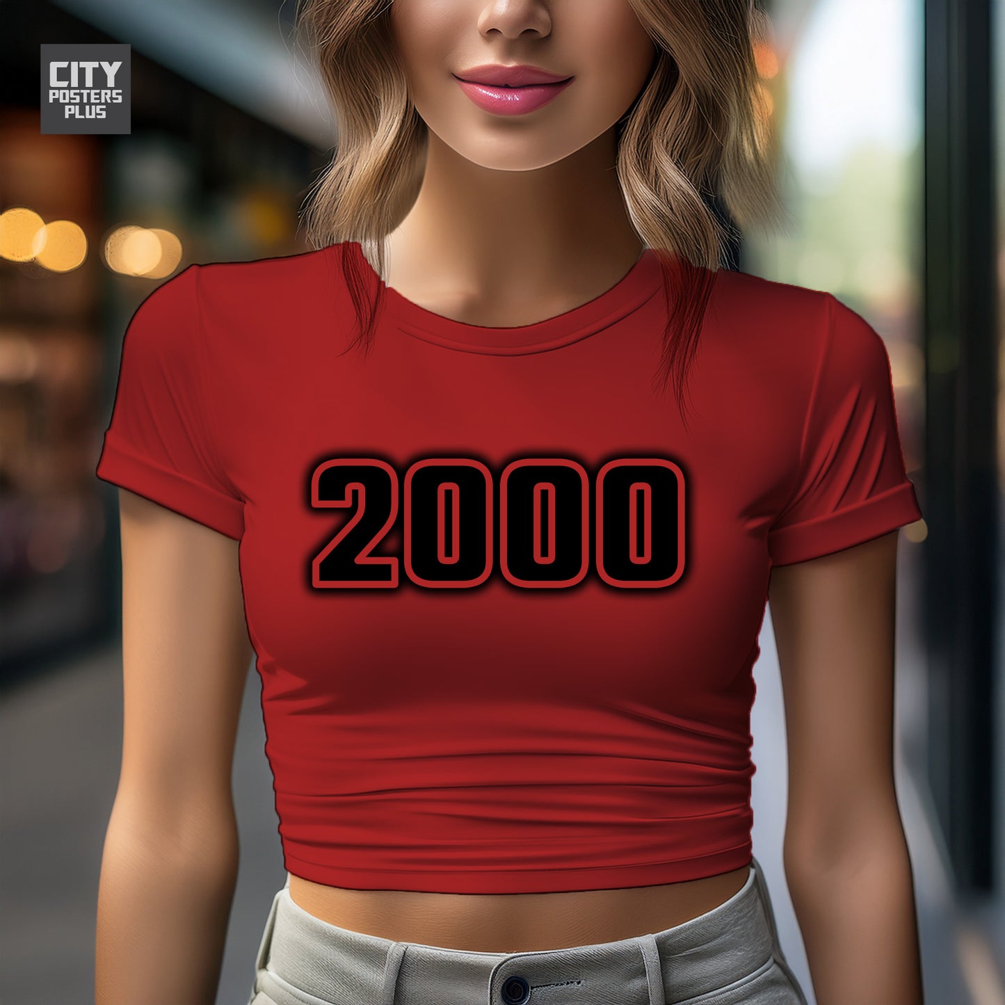 2000 Year Women Crop Top (Red)