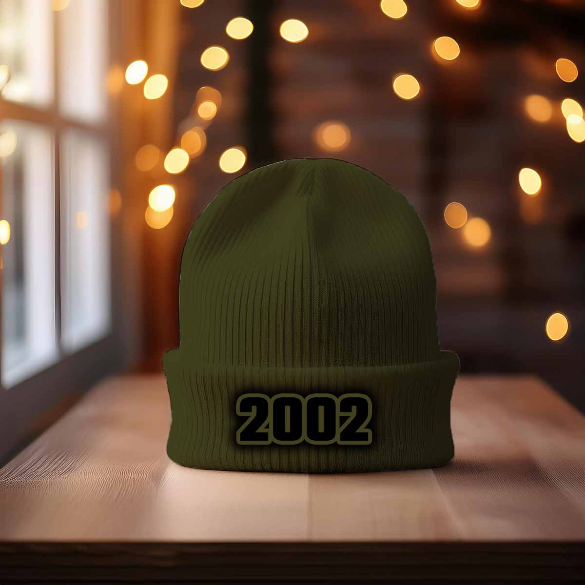 2002 Year Cuffed Beanie (Olive)