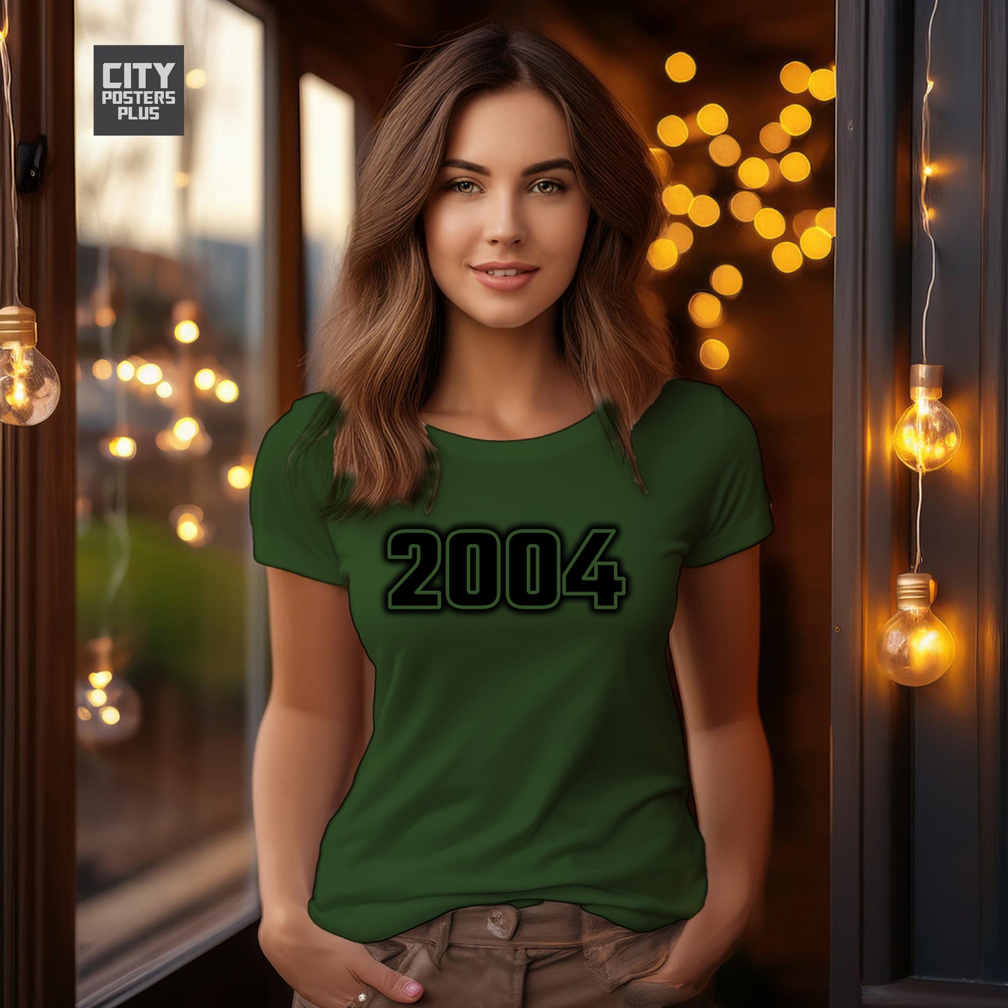 2004 Year Women T-Shirt (Olive Green)