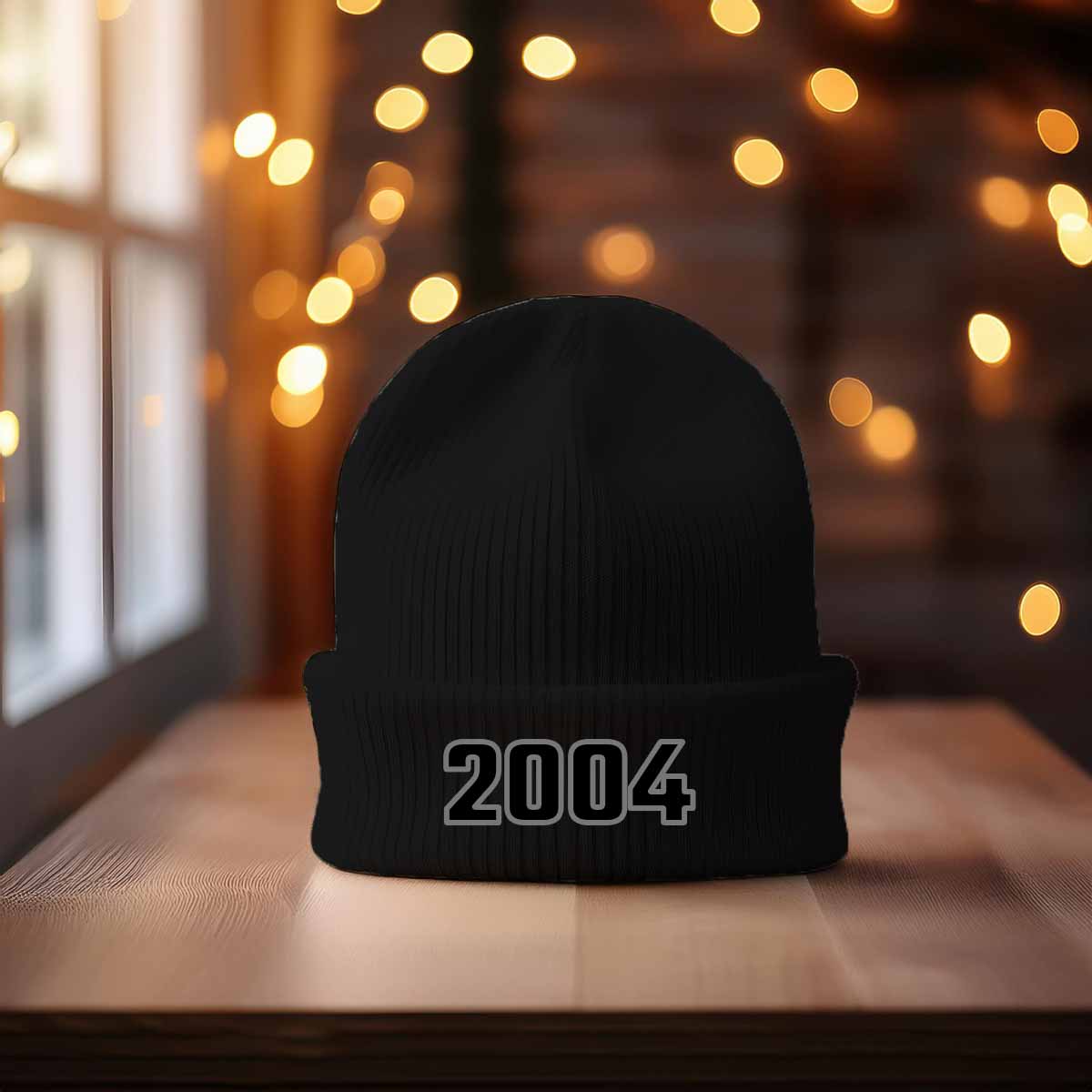 2004 Year Cuffed Beanie (Black)